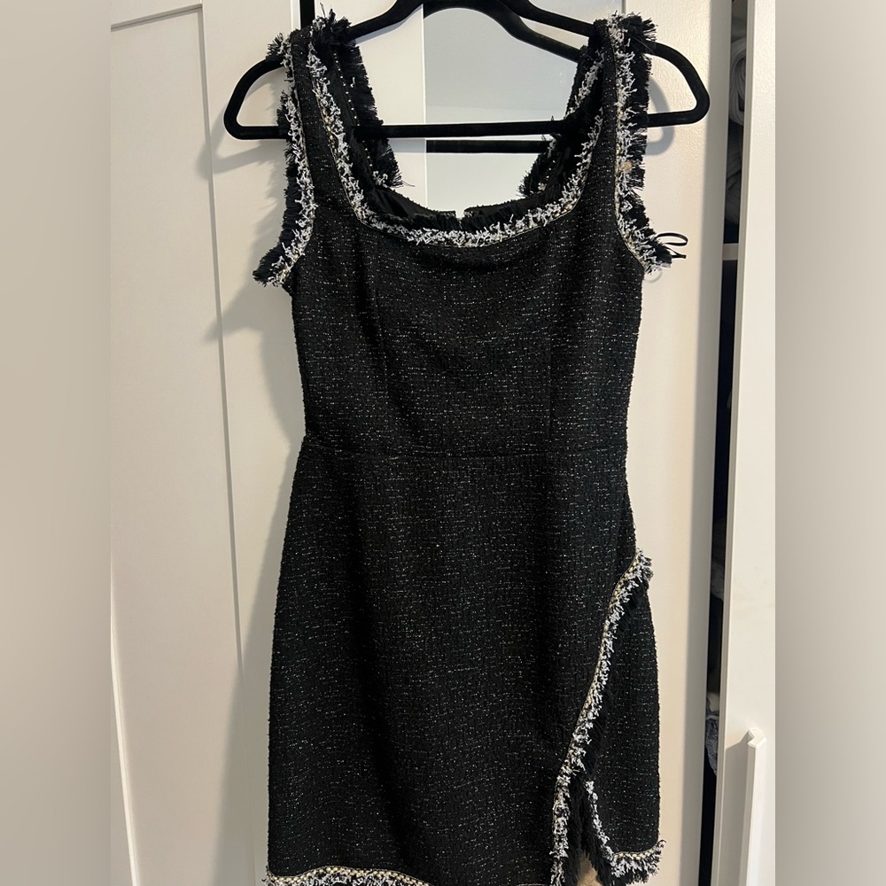 Francesca's Collections Black Tweed Mini Dress